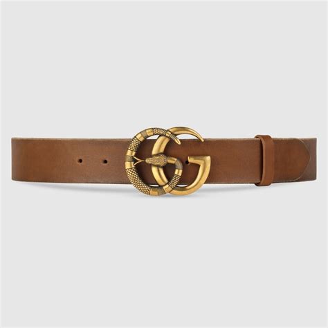 ceinture en cuir à boucle double G avec serpent 